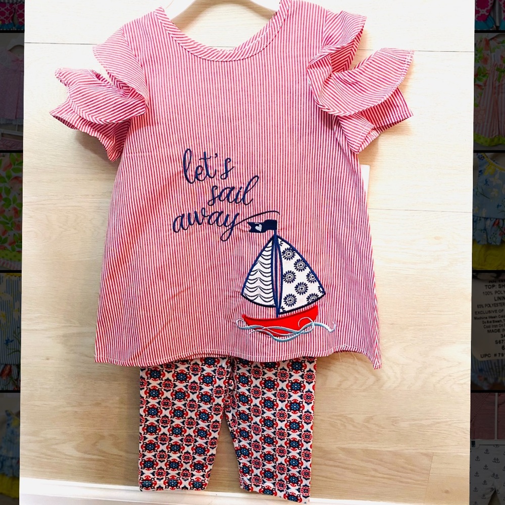 NWT Baby Girl Outfit Set with Leggings by Rare Editions